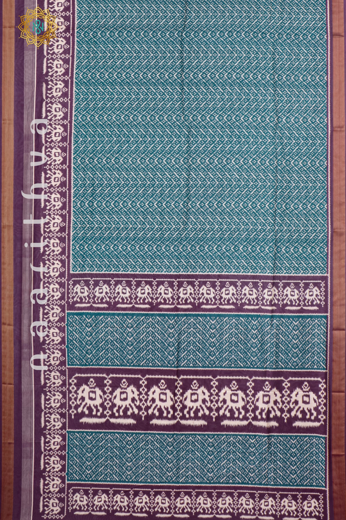 PEACOCK BLUE WITH WINE - DOLA SILK