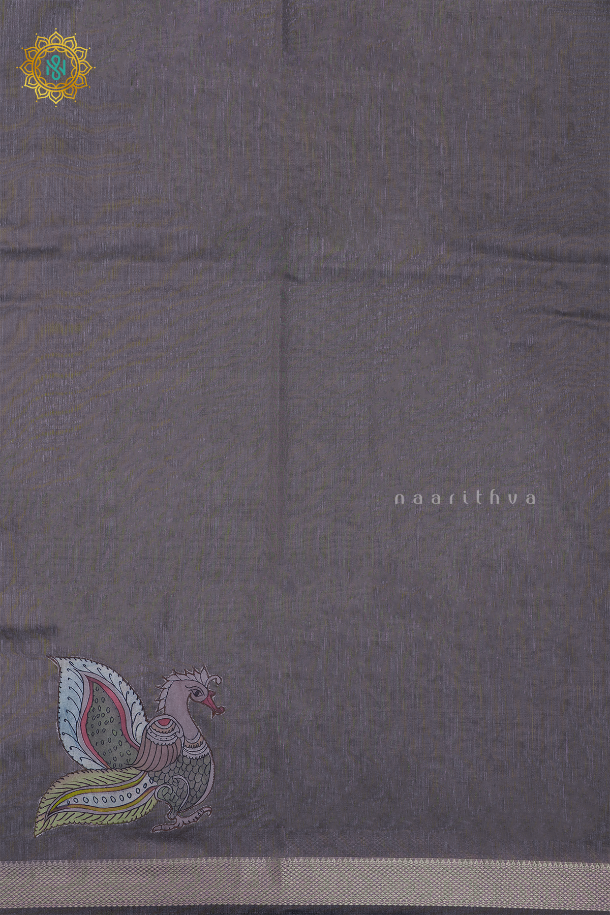 GREY - SEMI TISSUE WITH APPLIQUE WORK