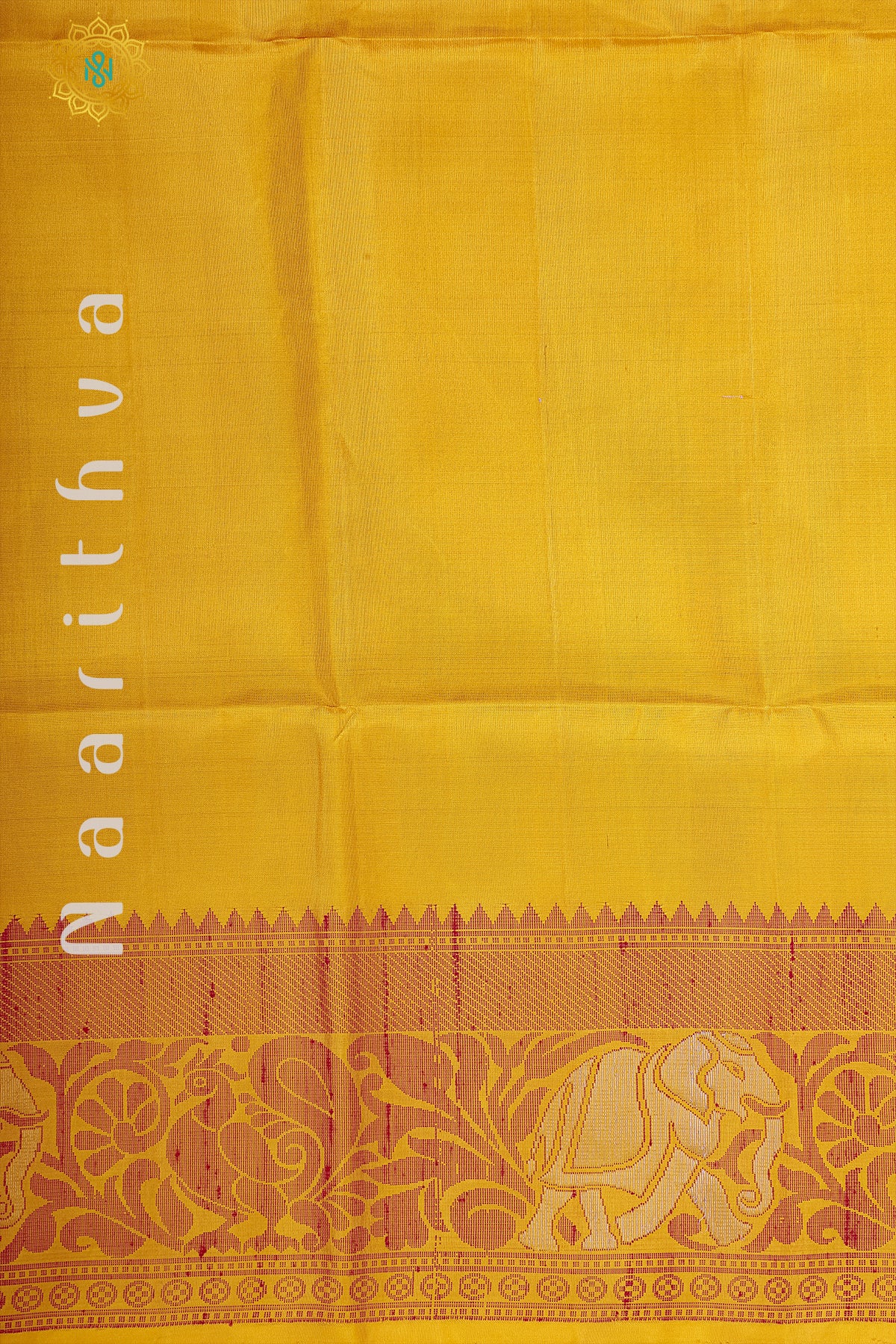 YELLOW WITH RED - PURE KANJIVARAM SOFT SILK