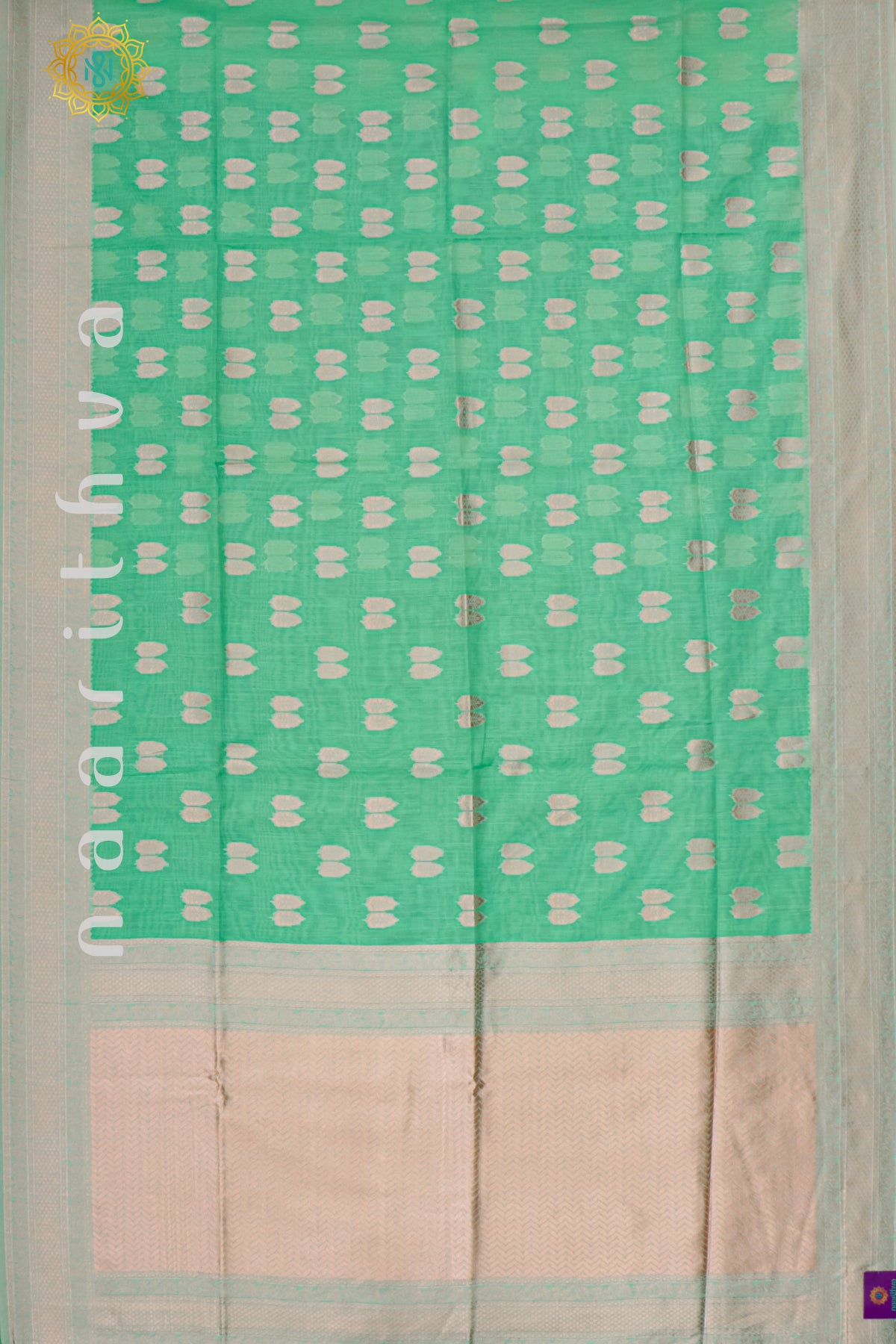 AQUA GREEN - SEMI RAW SILK