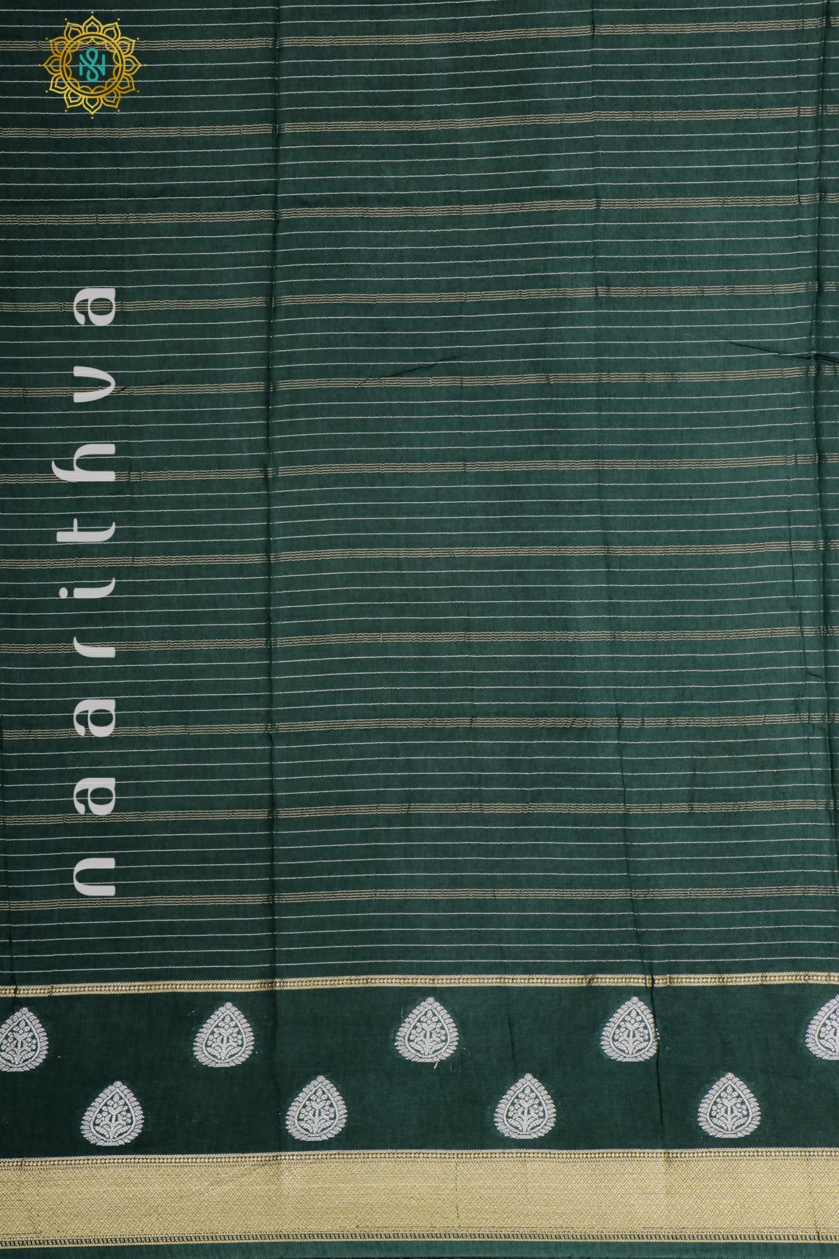 BOTTLE GREEN WITH PINK - DOLA SILK