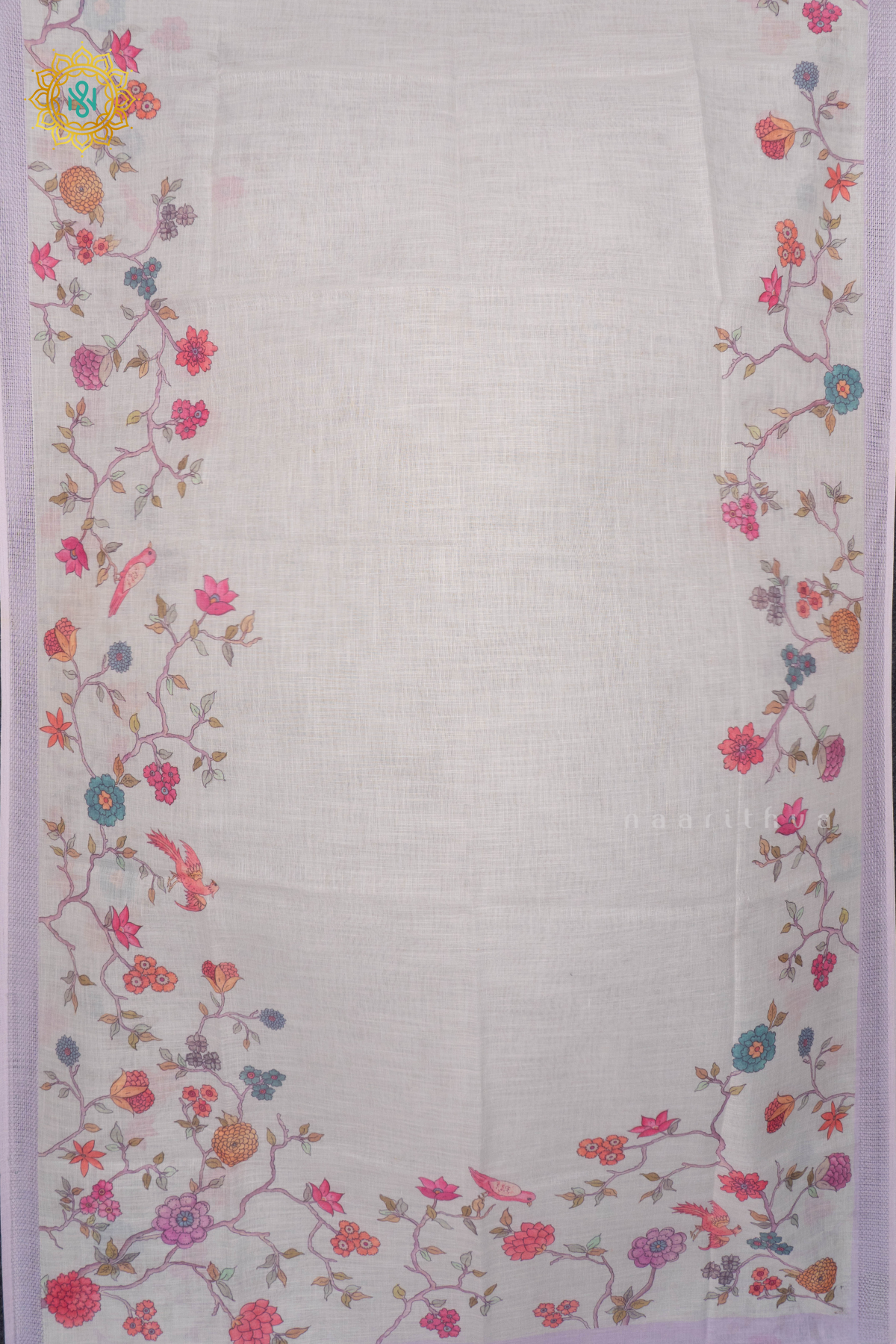 OFF WHITE WITH LAVENDER - LINEN BY COTTON