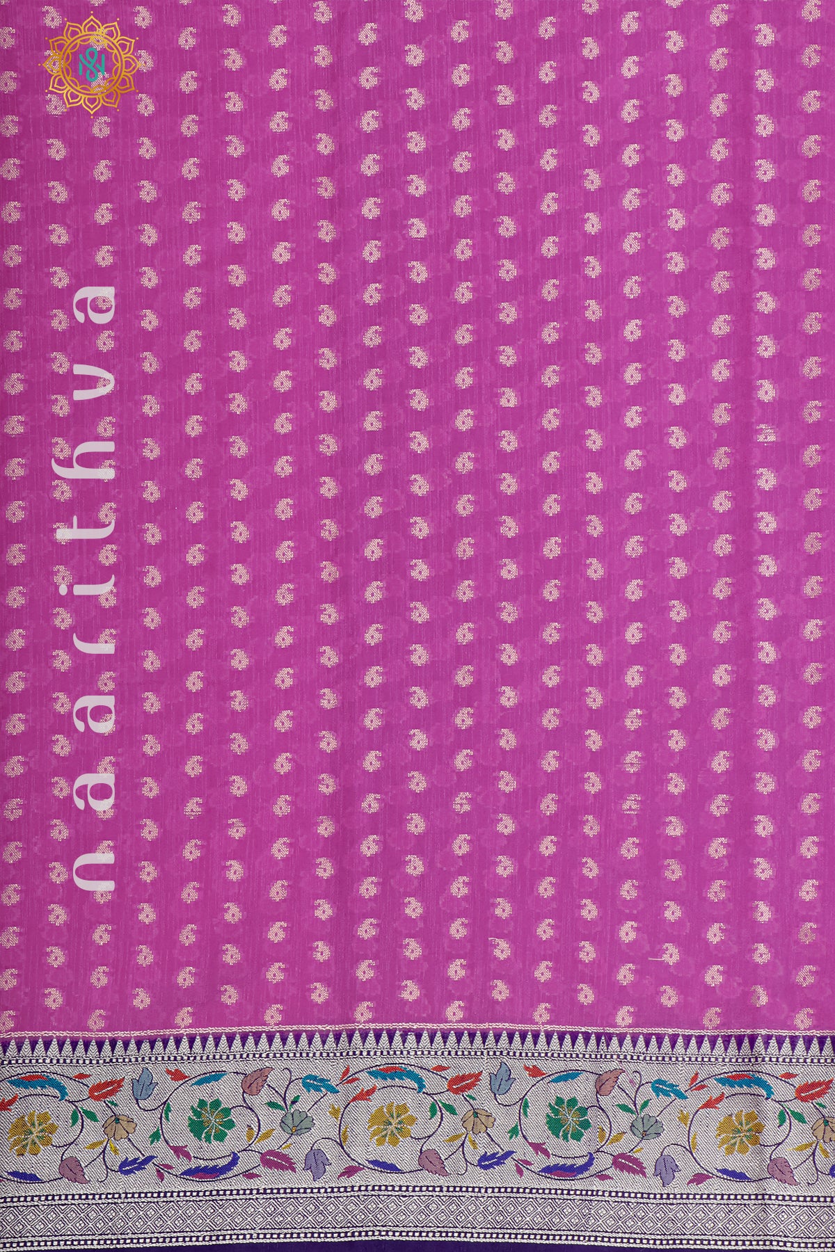 PINK WITH PURPLE - JUTE COTTON