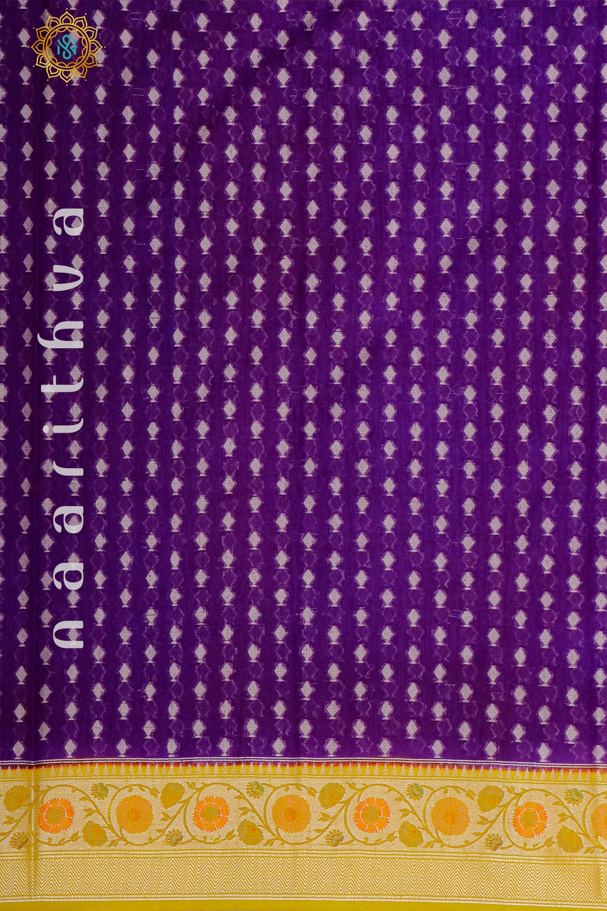 PURPLE WITH YELLOW - JUTE COTTON