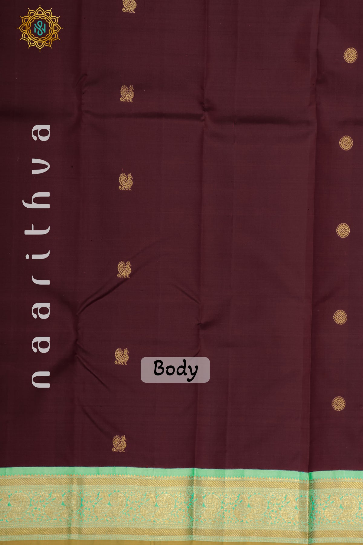 MAROON WITH AQUA GREEN - PURE KANJIVARAM SILK