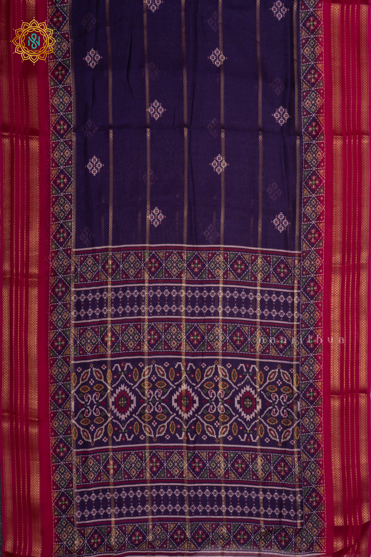 PURPLE WITH PINK - SEMI GEORGETTE