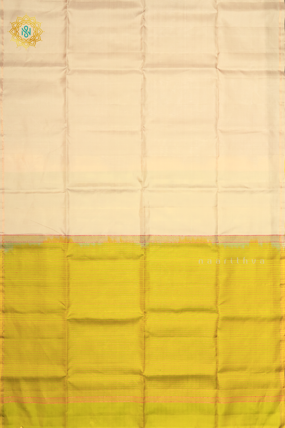 BEIGE WITH PARROT GREEN - PURE KANJIAVARAM SOFT SILK
