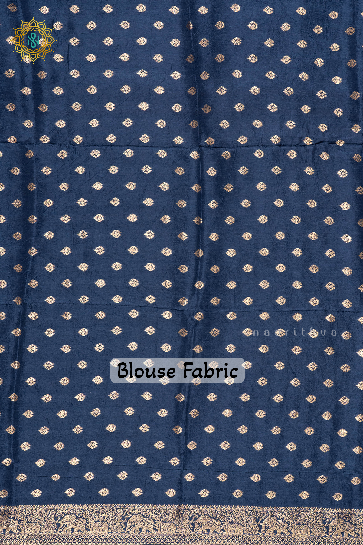 WHITE WITH TEAL BLUE - DOLA SILK