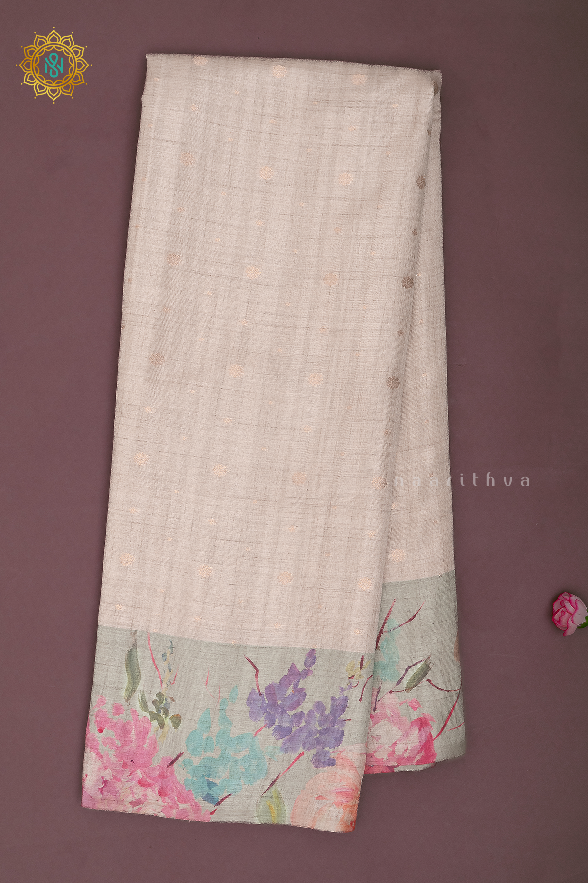 OFF WHITE  - SEMI TUSSAR SILK