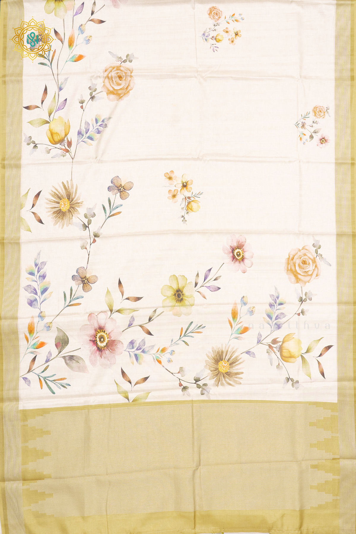 OFF WHITE WITH LEMON YELLOW -  KOTHA TUSSAR