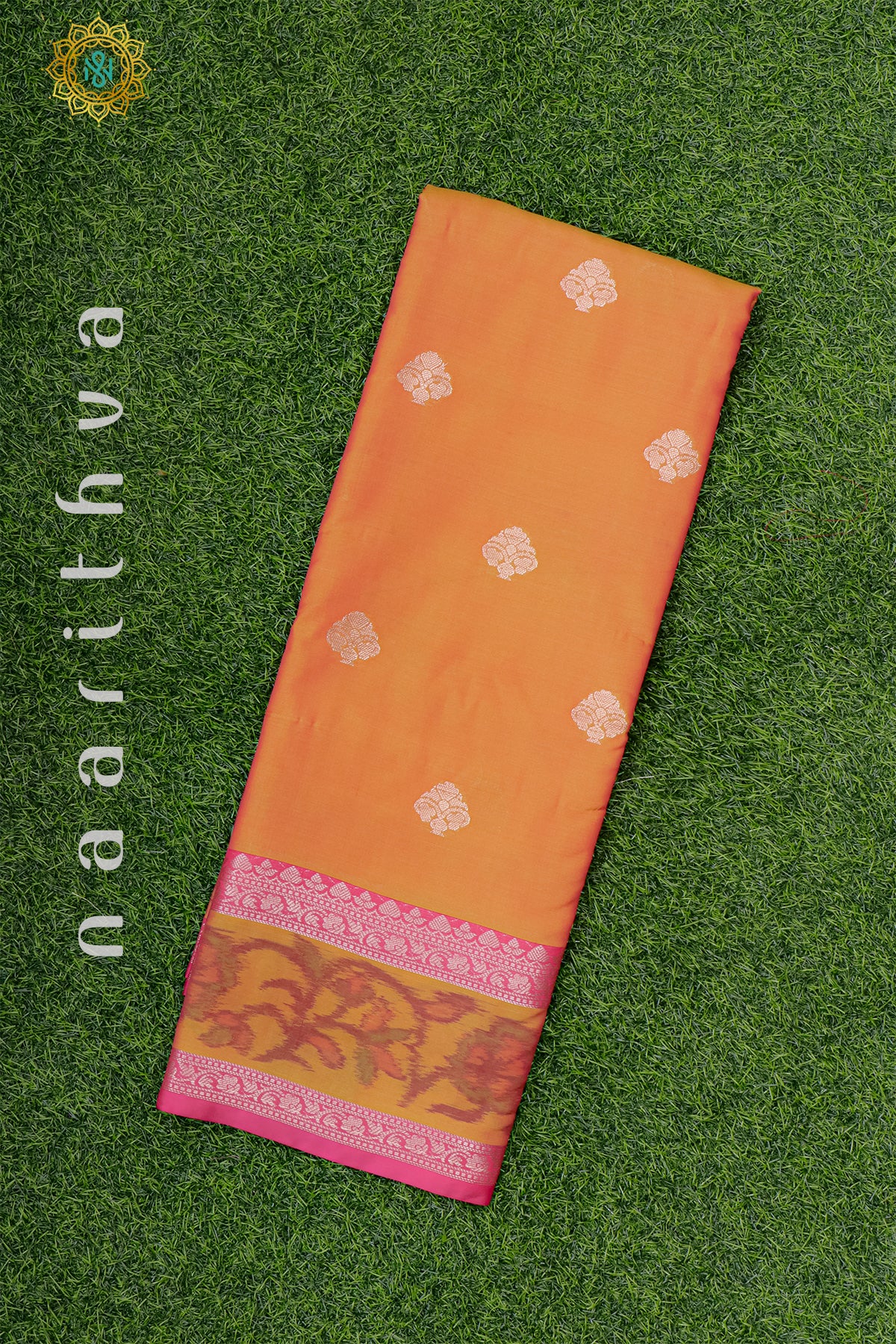 ORANGE WITH PINK - SEMI KANCHI