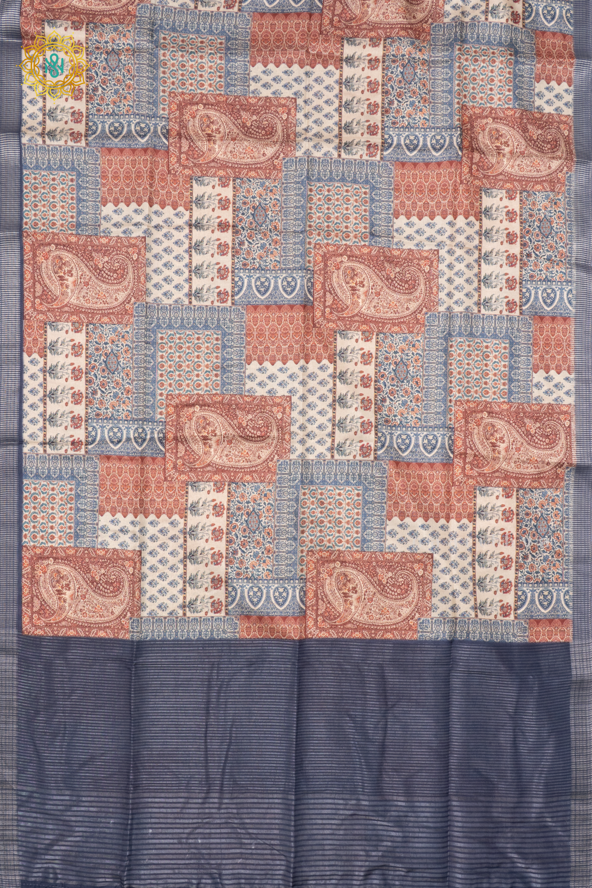 NAVY BLUE - SEMI TUSSAR SILK