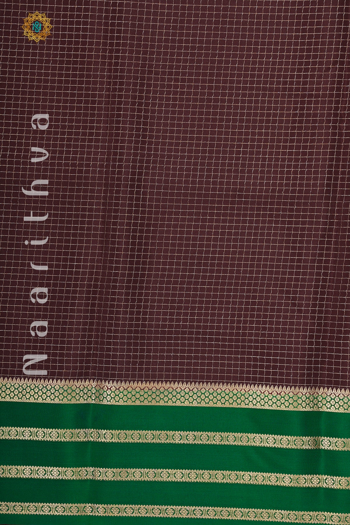 WINE WITH GREEN - PURE MYSORE CREPE SILK