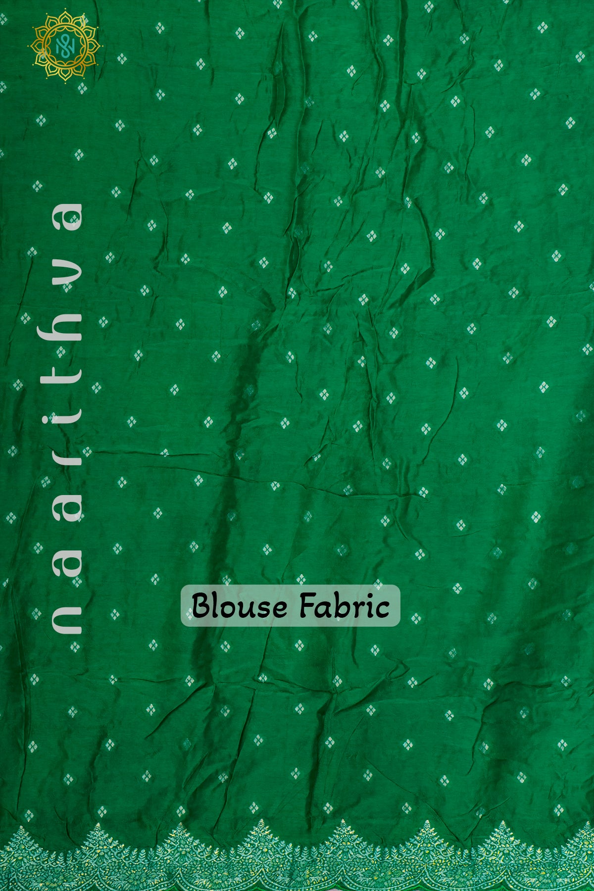 NAVY BLUE WITH GREEN - DOLA SILK