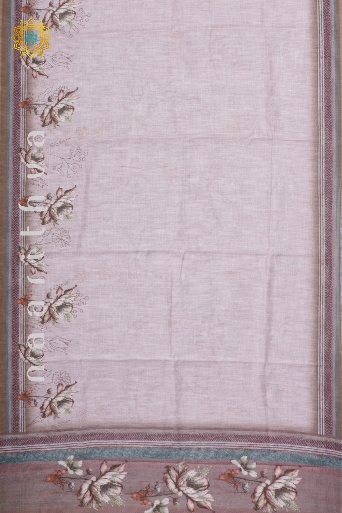 LIGHT PINK WITH BROWN - LINEN BY COTTON