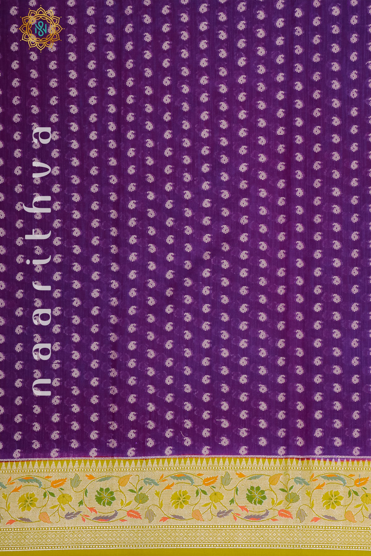 PURPLE WITH YELLOW - JUTE COTTON