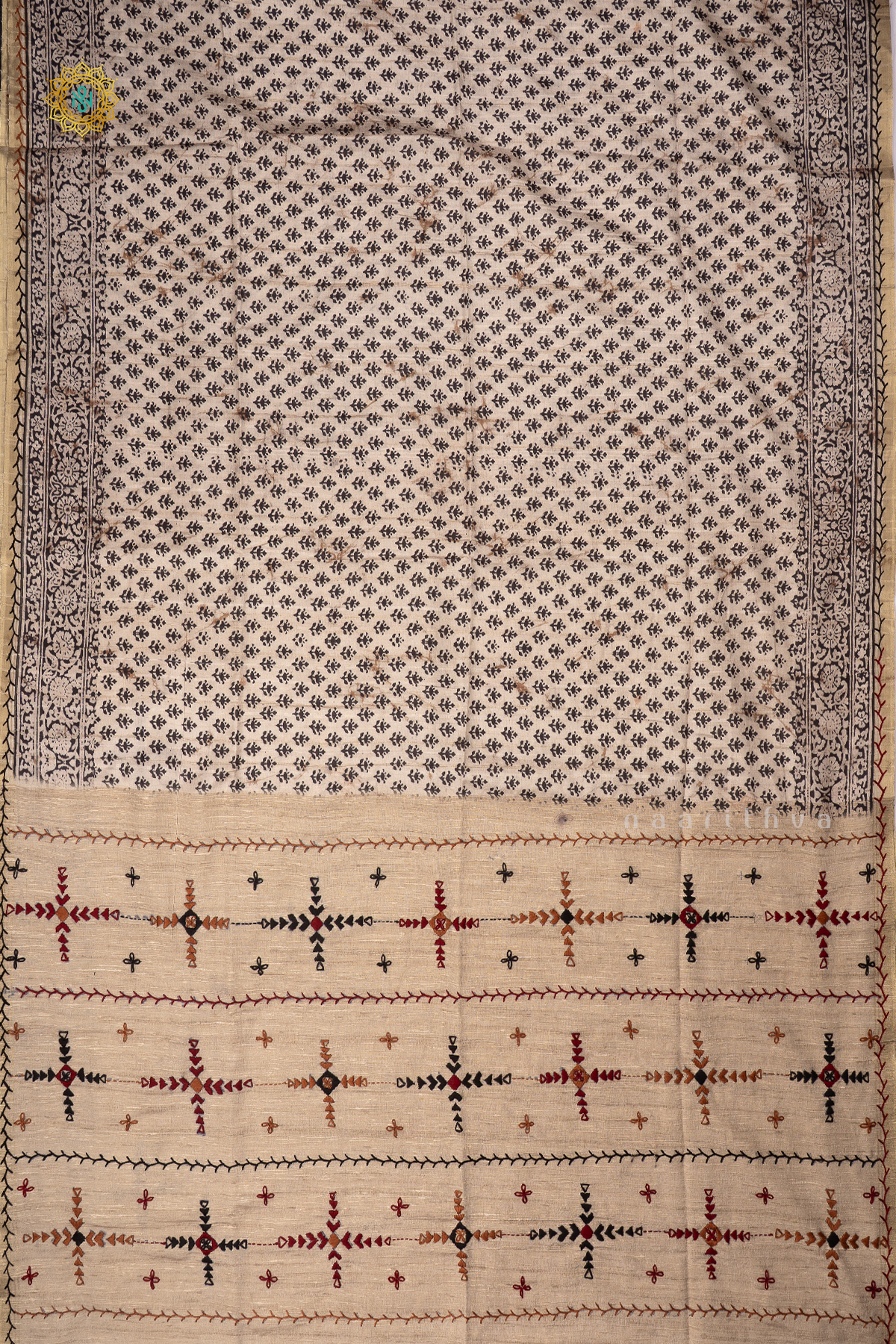 BEIGE WITH BLACK - KOTHA TUSSAR