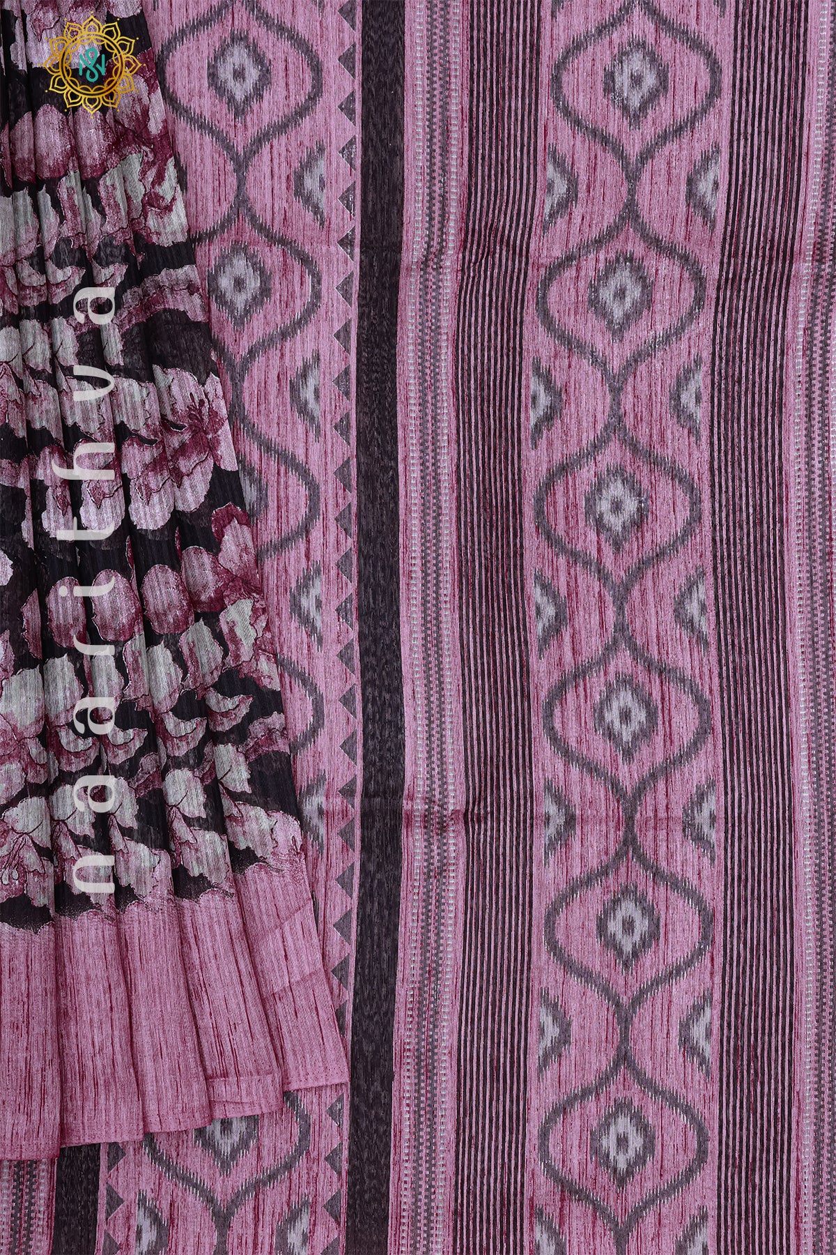 BLACK WITH PINK - JUTE COTTON