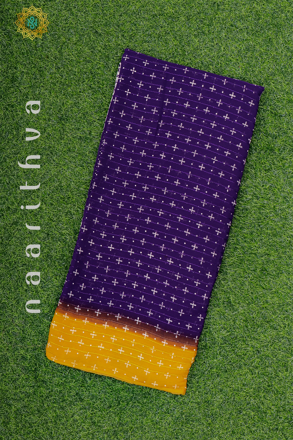 PURPLE WITH YELLOW - SEMI GEORGETTE