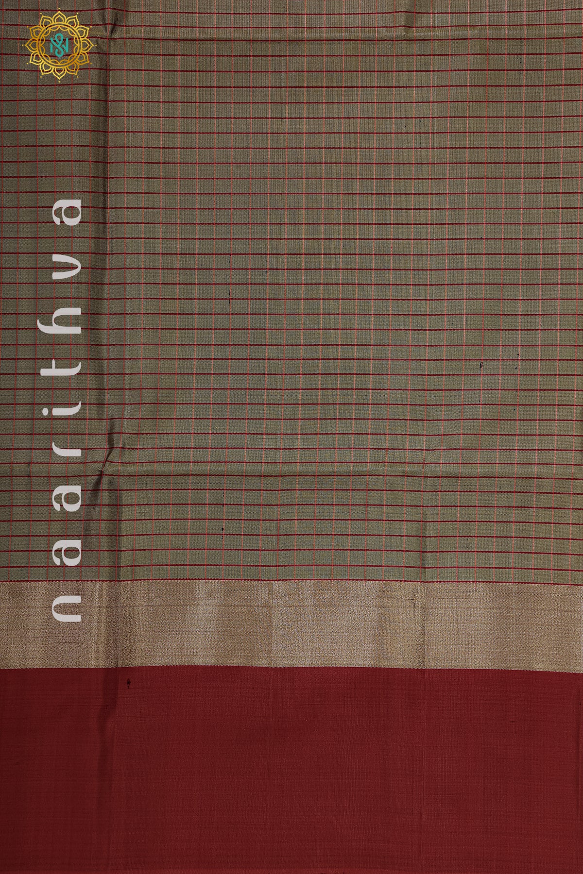 OLIVE GREEN WITH MAROON - PURE KANJIVARAM SOFT SILK