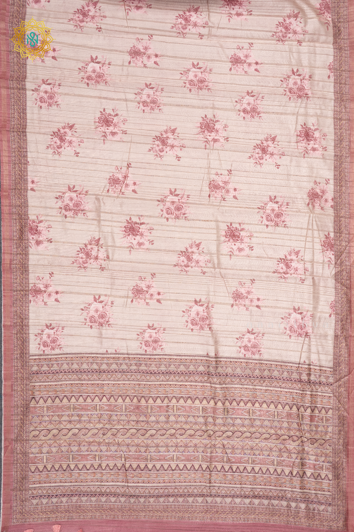 BEIGE WITH PEACH - SEMI TUSSAR