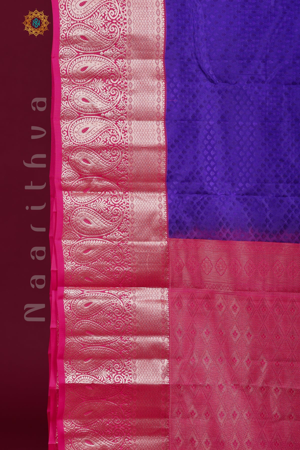 VIOLET WITH PINK - KANJIVARAM PURE MIX