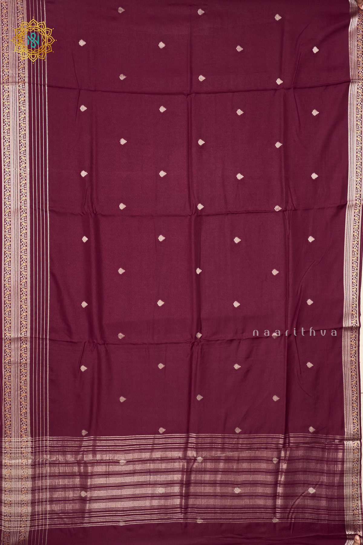 WINE WITH BOTTLE GREEN - SEMI CREPE SILK