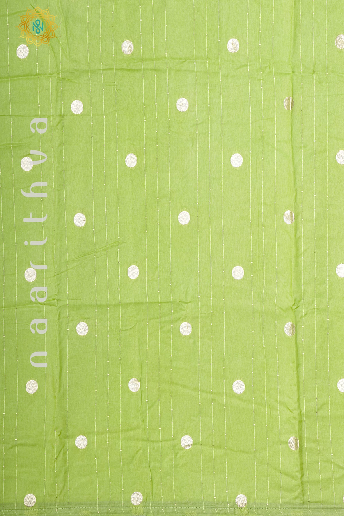 PARROT GREEN WITH BOTTLE GREEN - SEMI CREPE SILK