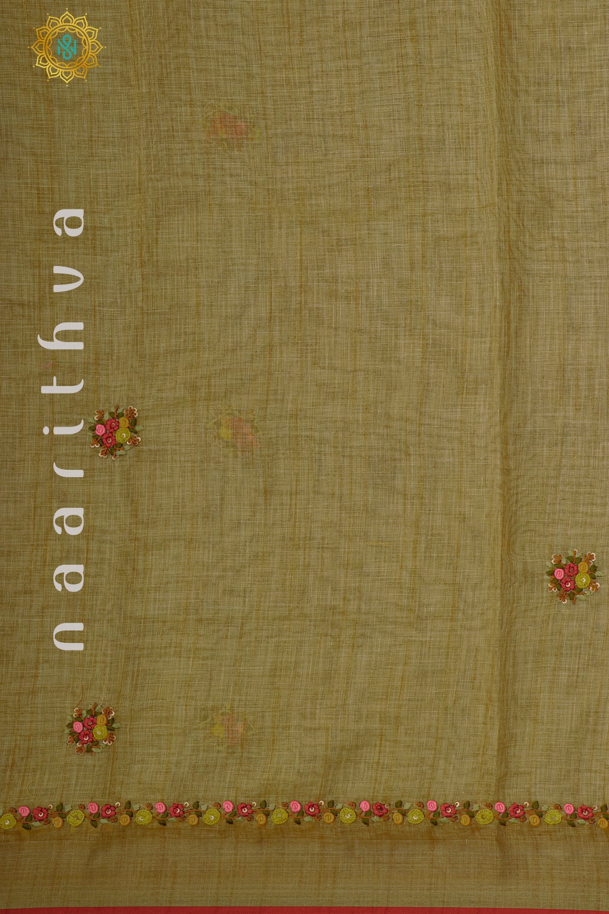 MUSTARD WITH REDDISH PINK - LINEN TISSUE