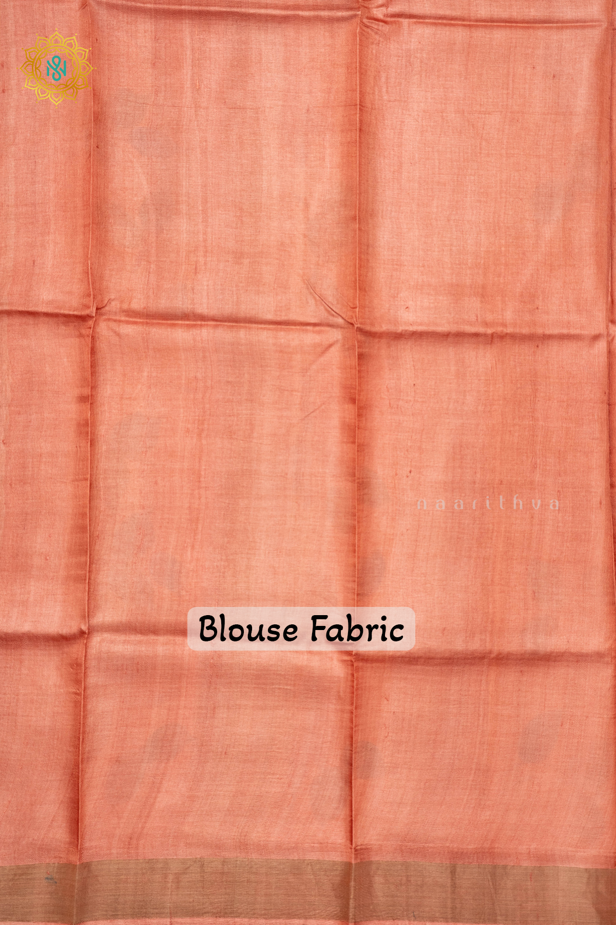 MUSTARD WITH PEACH - PURE TUSSAR SILK WITH HAND PAINTED