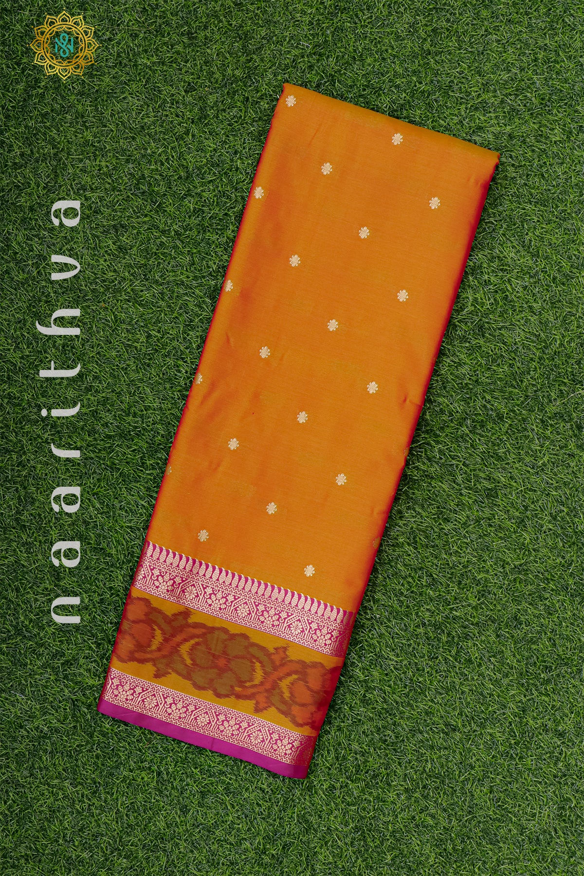 ORANGE WITH PINK - SEMI KANCHI