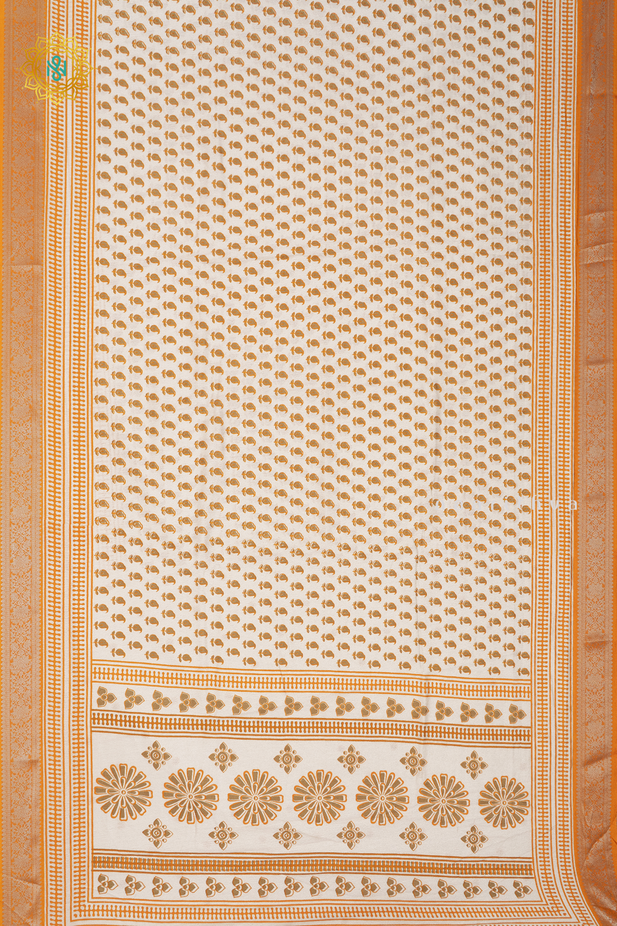 WHITE WITH YELLOW - SEMI GEORGETTE