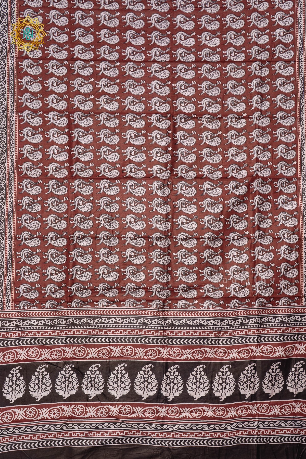 MAROON WITH BLACK - VISCOSE COTTON