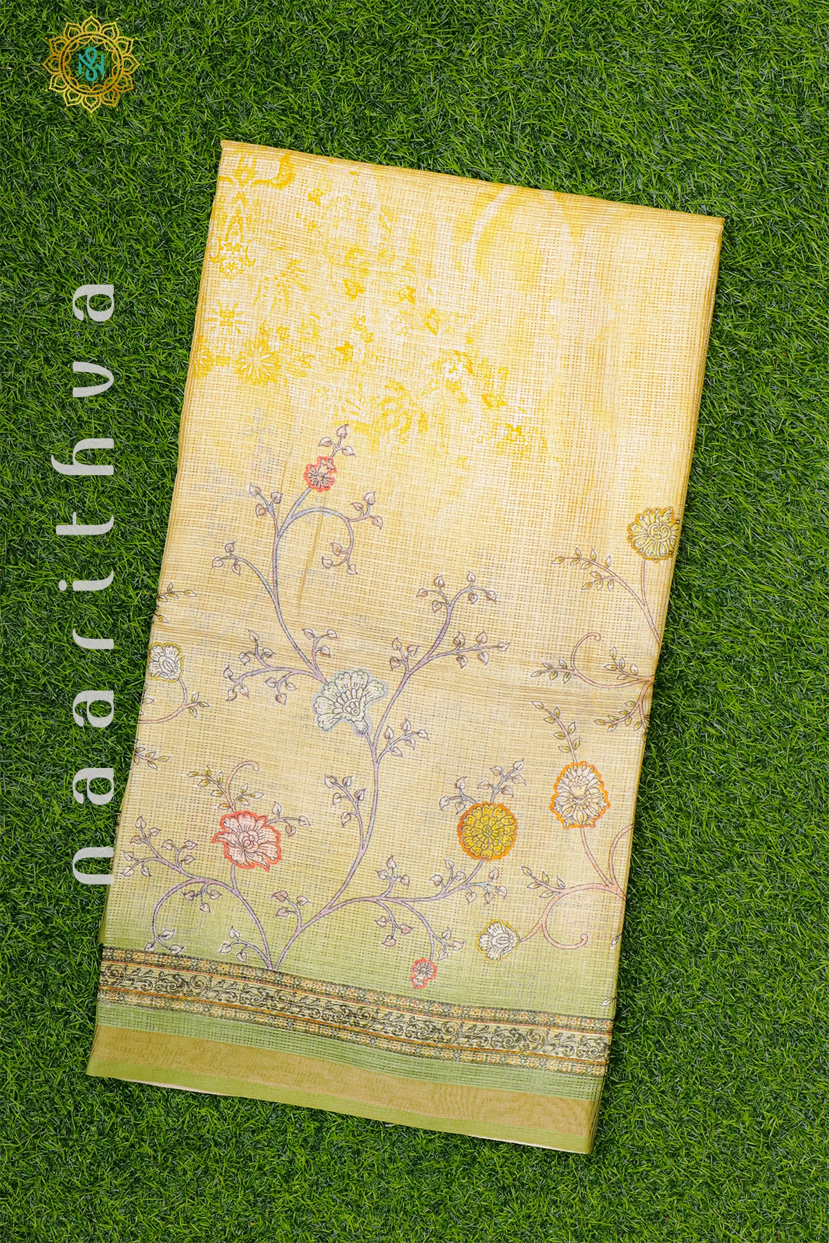 YELLOW WITH GREEN - KOTA COTTON