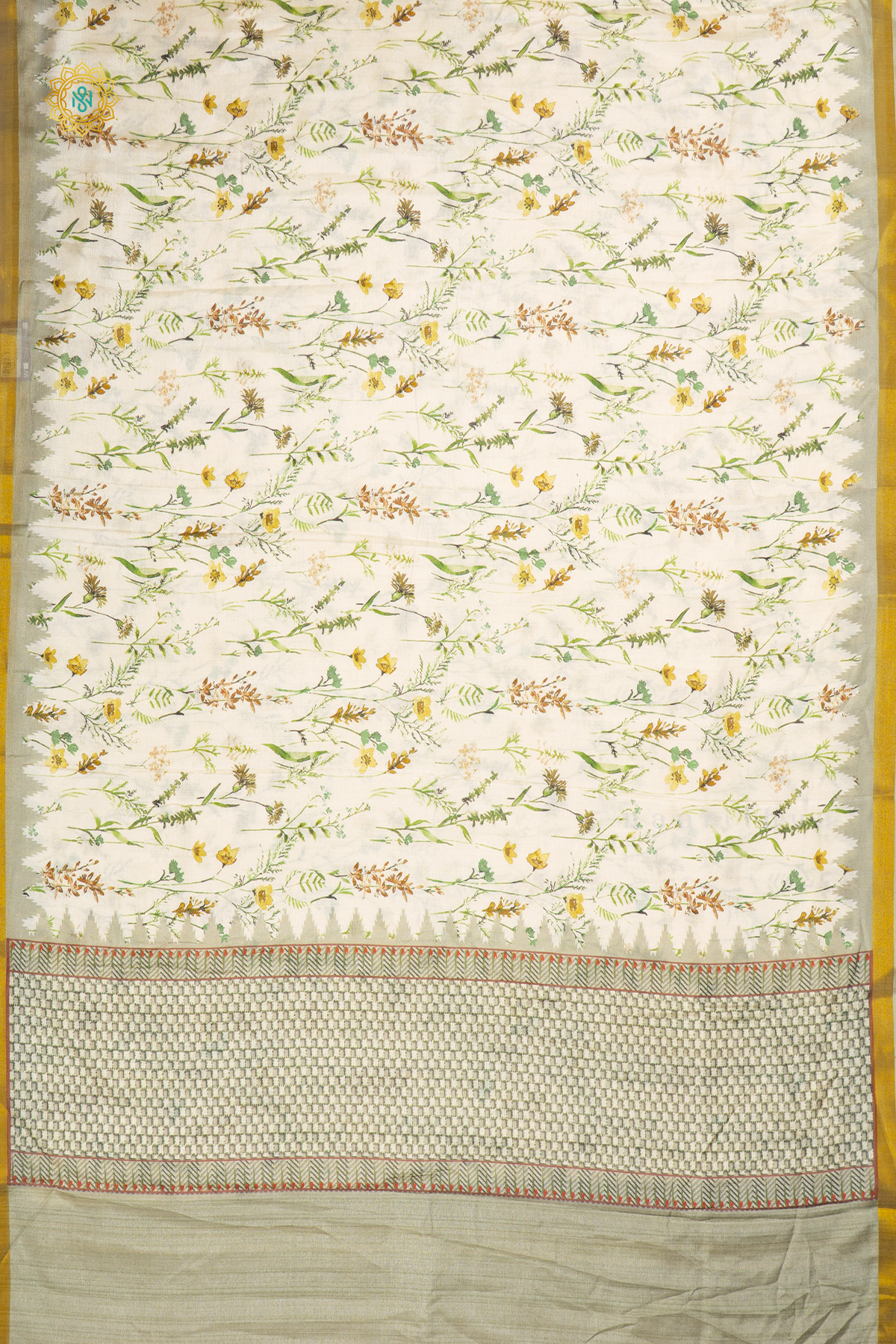 OFF WHITE WITH PISTA GREEN - SOFT TUSSAR