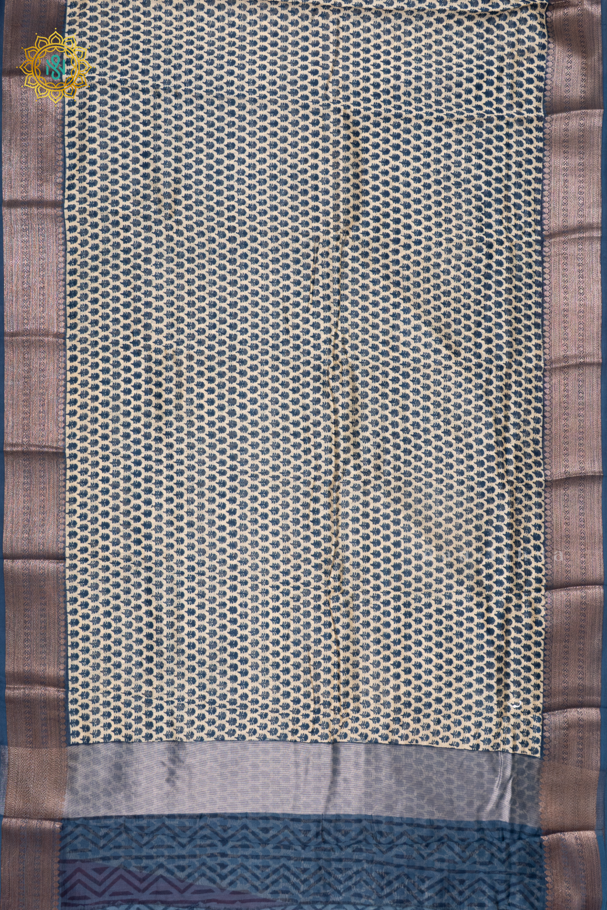INDIGO WITH RED - CHANDERI SILK COTTON
