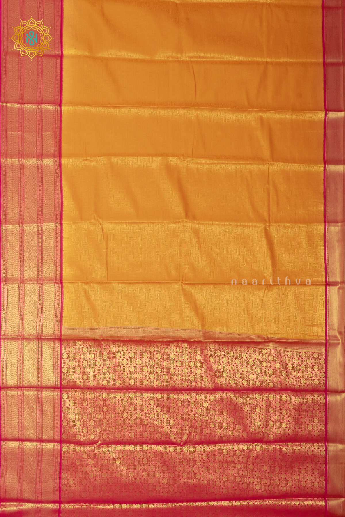 MANGO YELLOW WITH MAROON - SEMI KANCHI