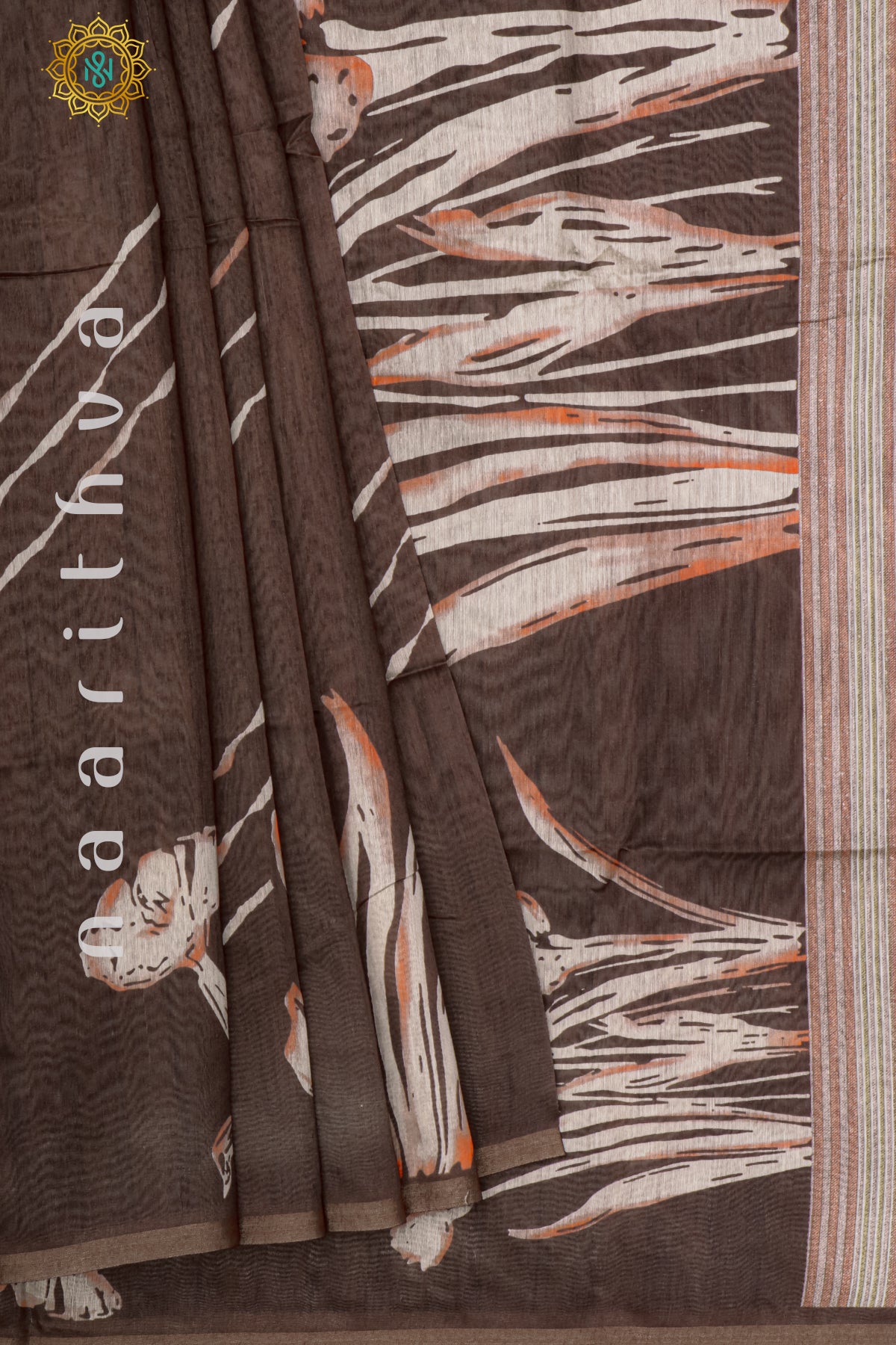 BROWN - SEMI TUSSAR SILK