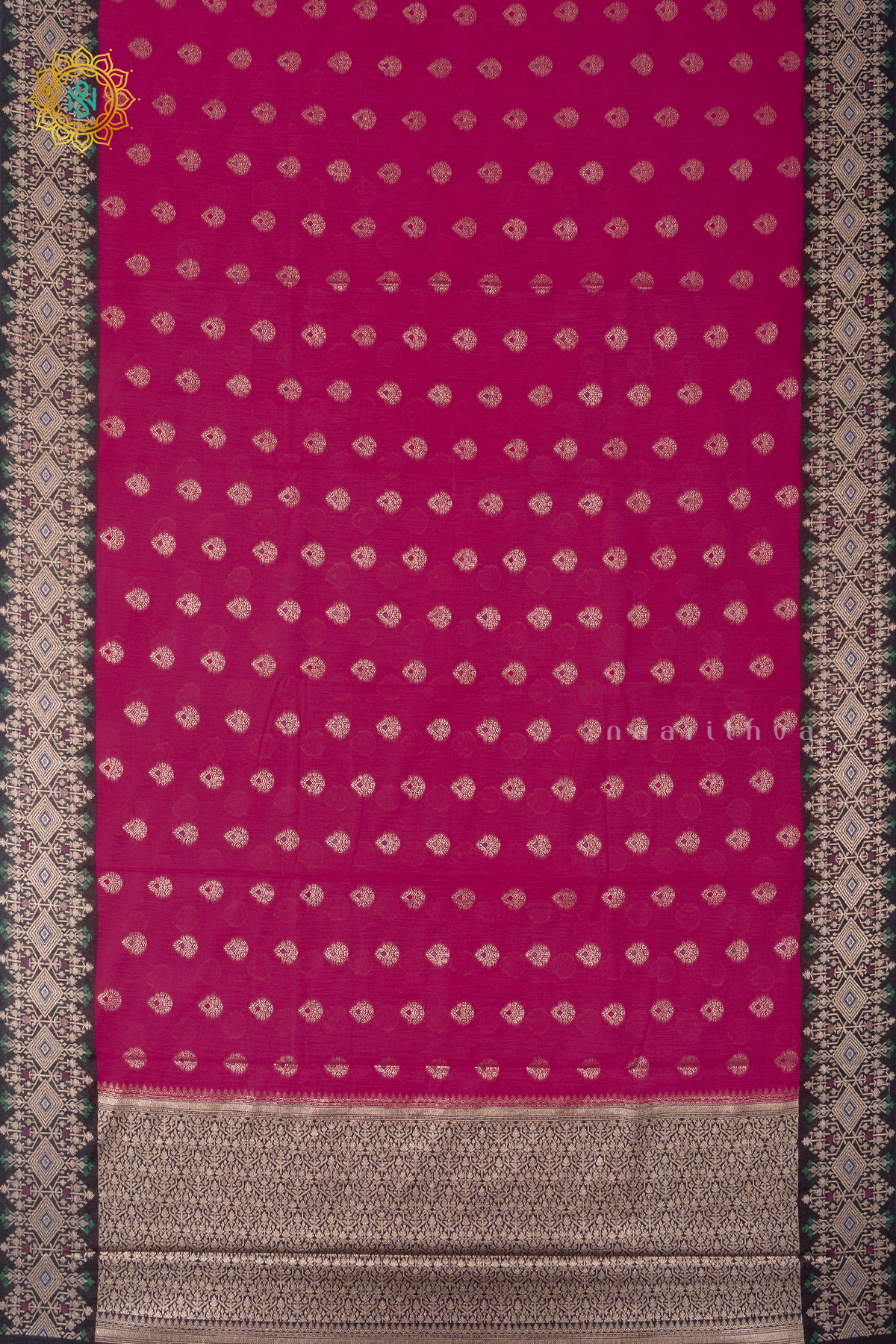 PINK WITH BLACK - JUTE COTTON