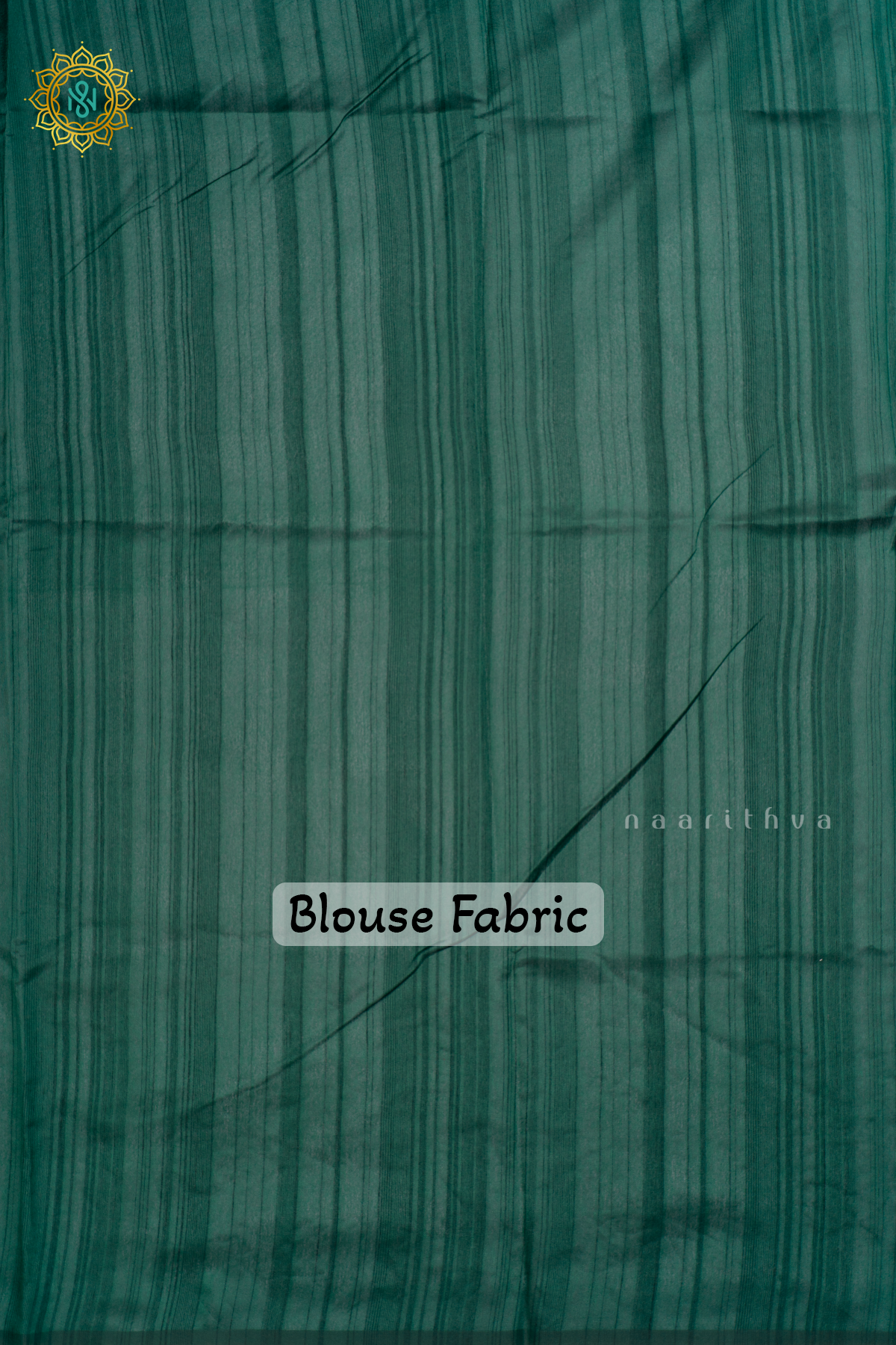 BOTTLE GREEN - SEMI TUSSAR SILK SAREE WITH APPLIQUE WORK AND DUAL BLOUSE