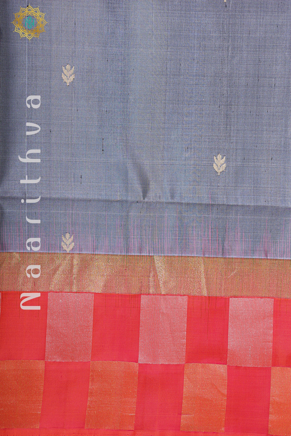 GREY WITH PINK - PURE KANJIVARAM SOFT SILK