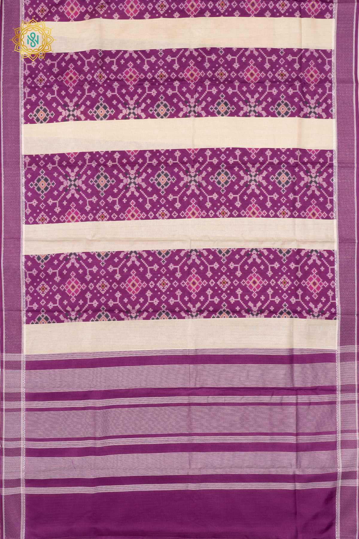 MAGENTA WITH OFF WHITE - SEMI TUSSAR SILK