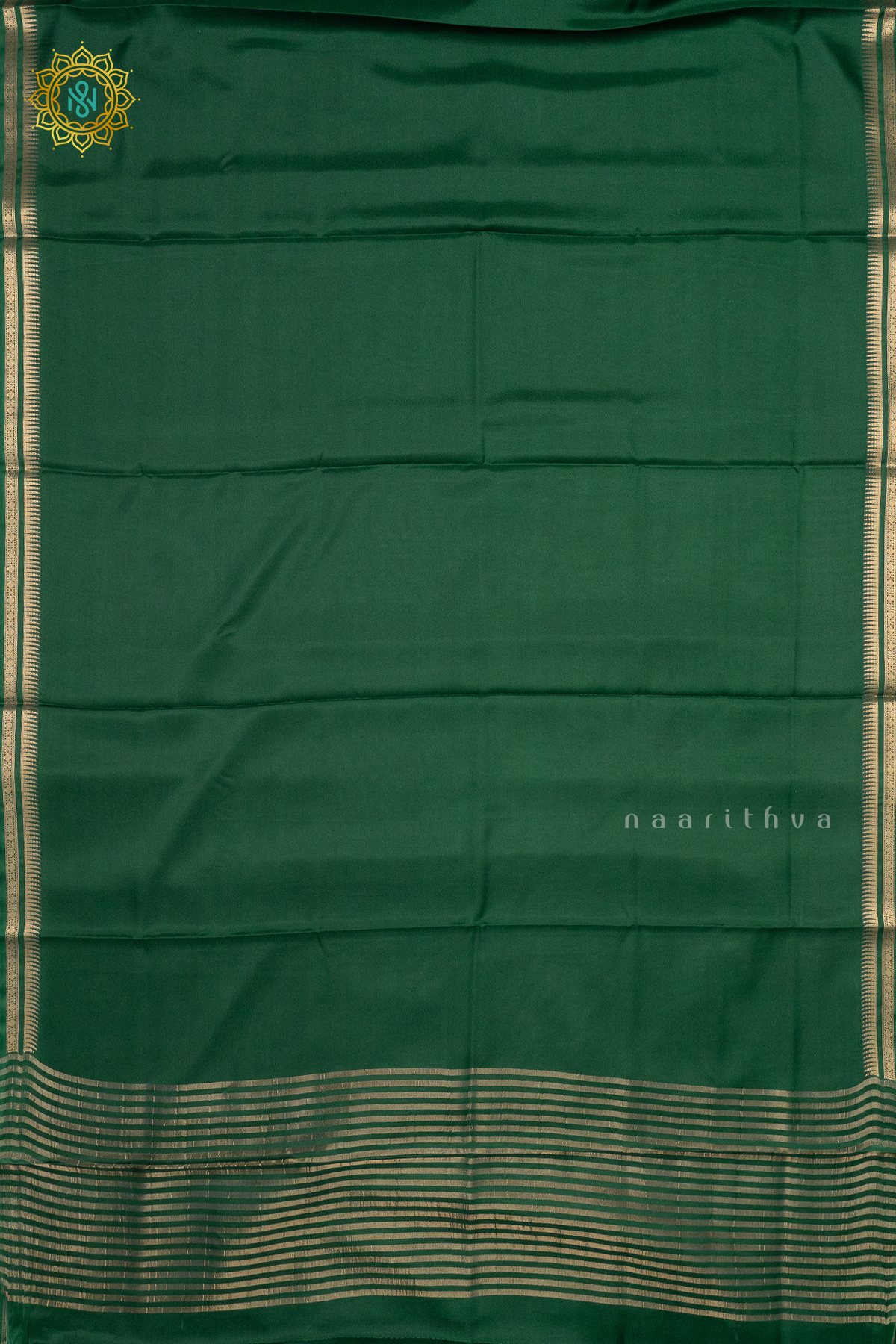 BOTTLE GREEN - SEMI MYSORE CREPE SILK