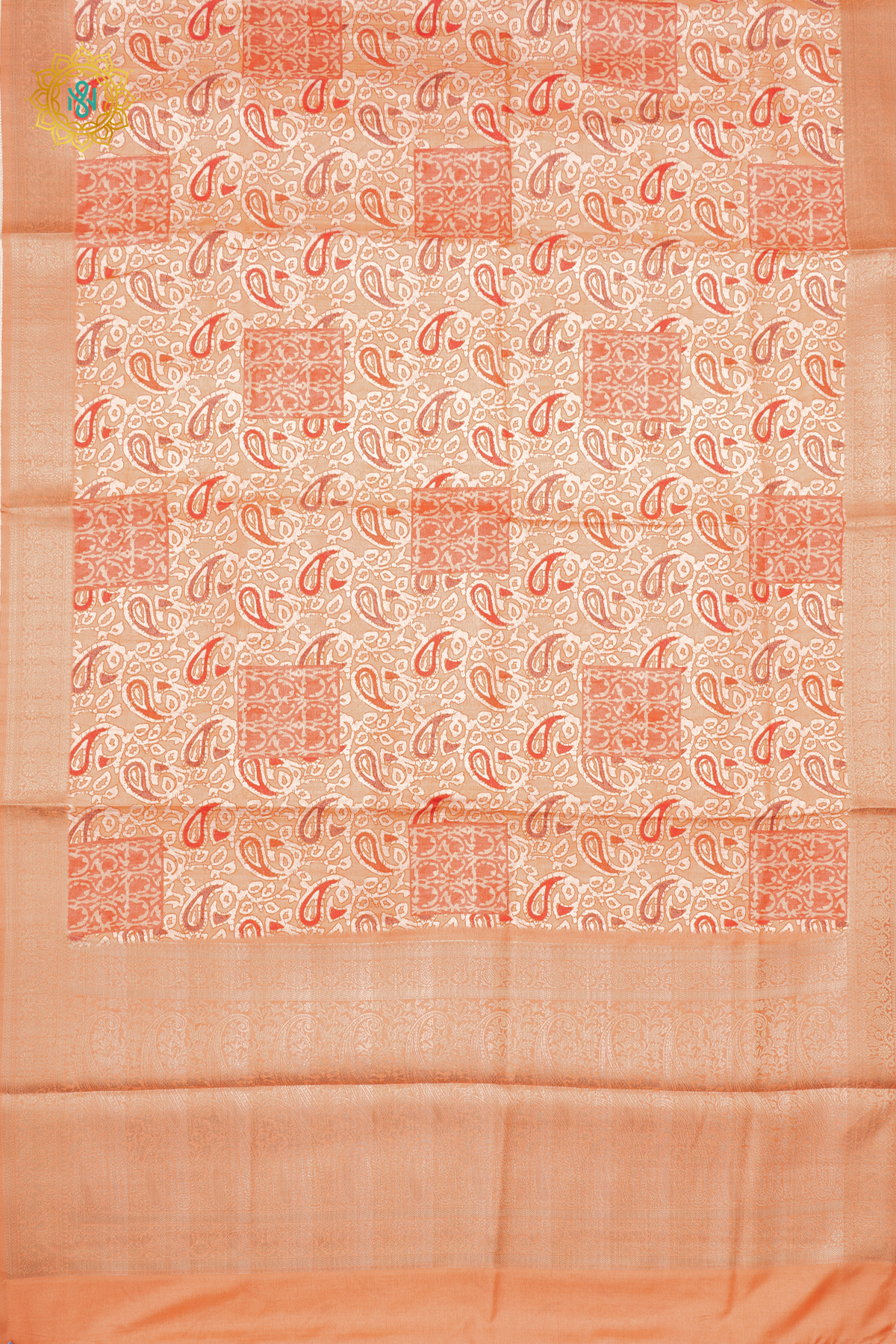 PEACHISH ORANGE - KOTHA TUSSAR SILK