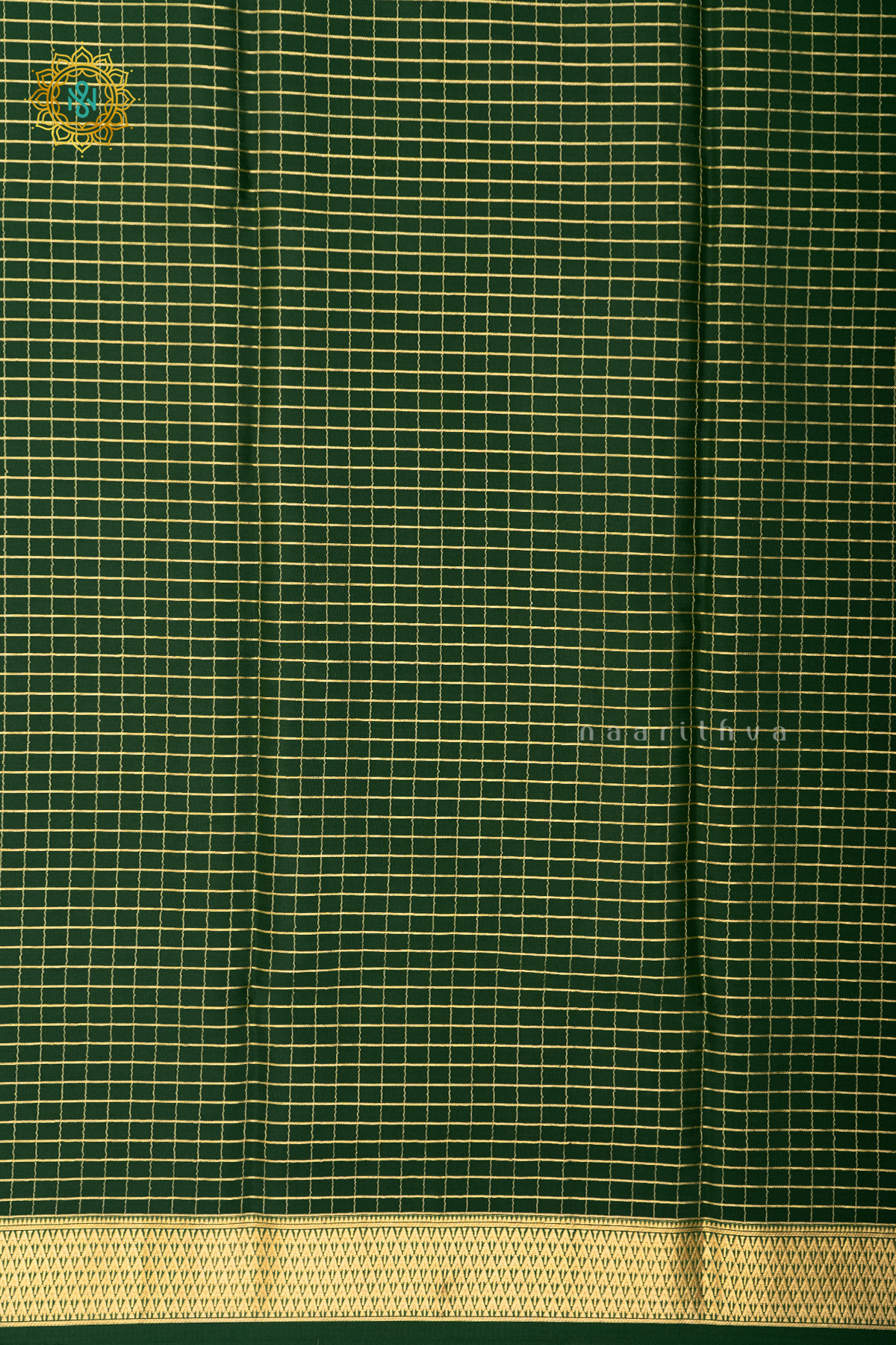 BOTTLE GREEN - PURE MYSORE CREPE SILK