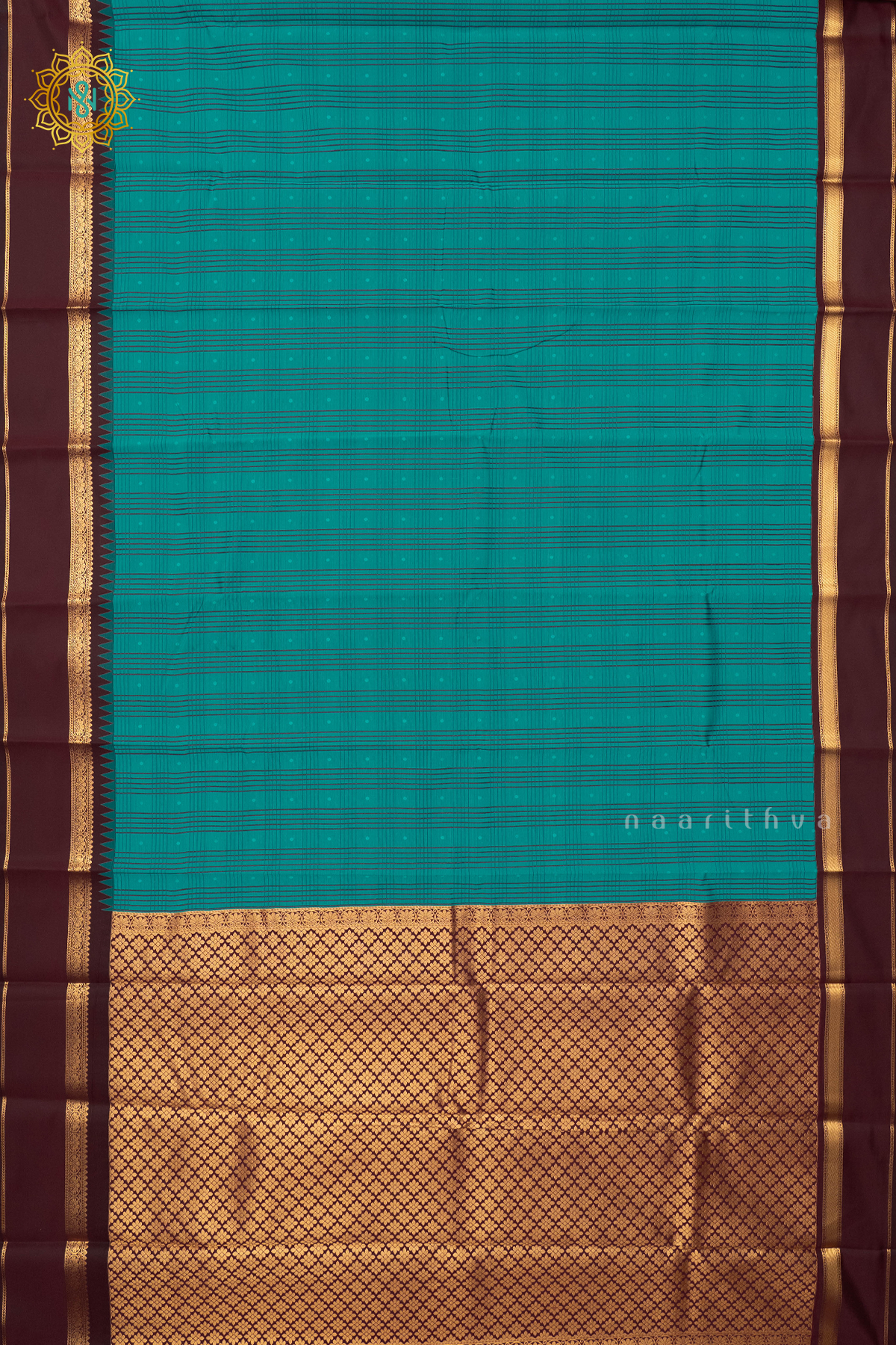 SKY BLUE WITH BROWN - SEMI KANCHI