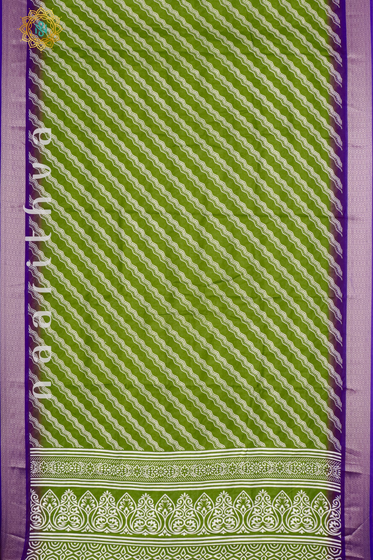 GREEN WITH PURPLE - SEMI GEORGETTE