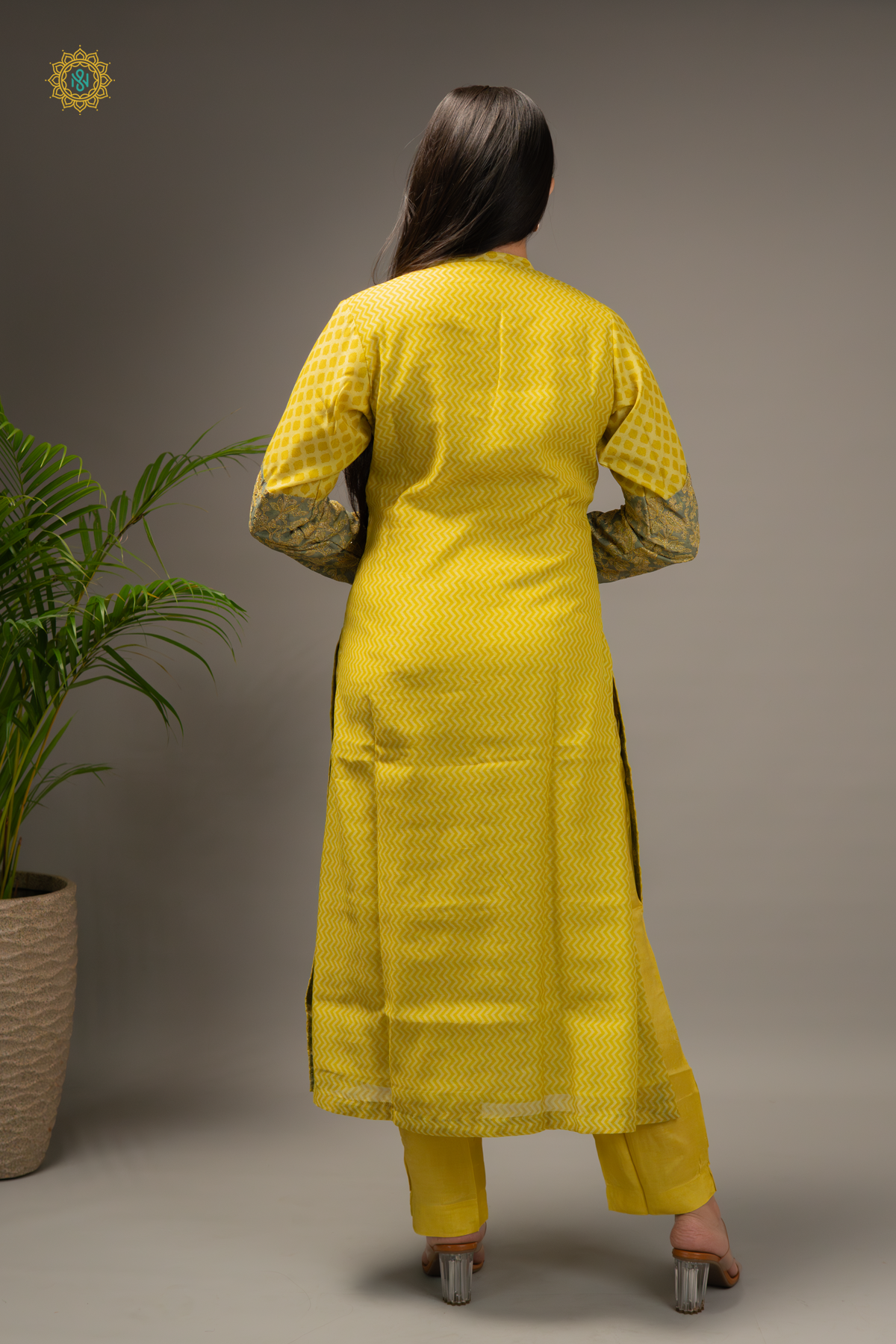 LEMON YELLOW - JUTE COTTON 3PC SALWAR SUIT WITH TOP, BOTTOM & DUPATTA