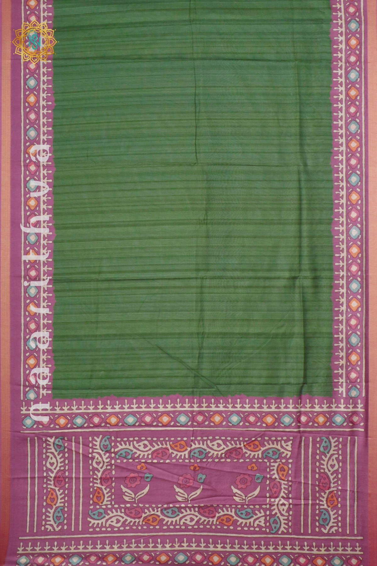 GREEN WITH PINK - DOLA SILK