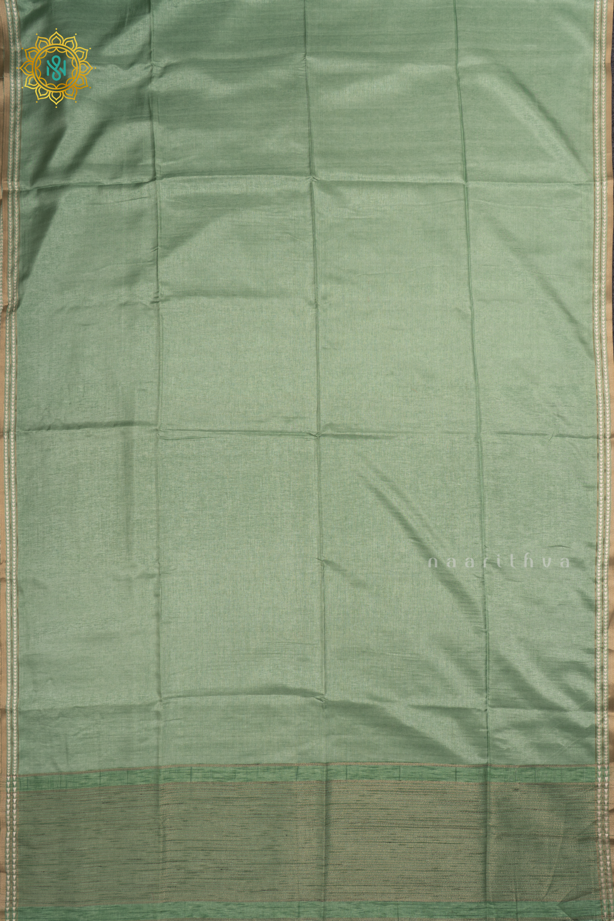Pista Green - Semi Tussar Silk Saree Allover Plain Body with Thread Woven Border, Pallu and Blouse
